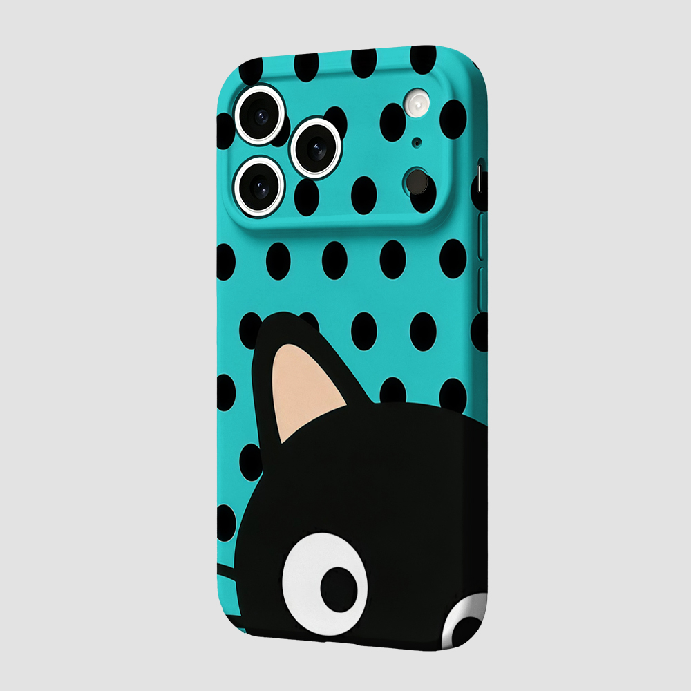 Turquoise Polka Dot Cat Phone  - Apple Iphone 15 ulasan dan harga